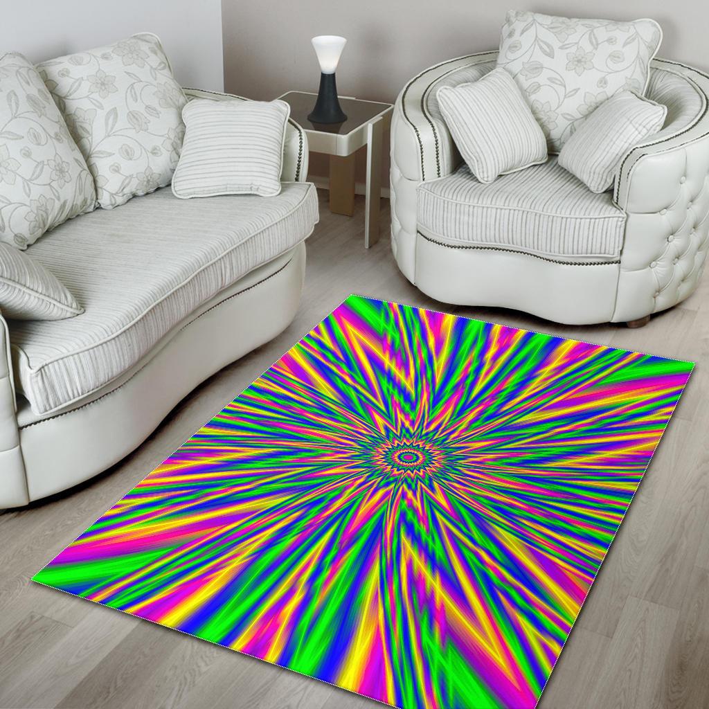 Vibrant Psychedelic Optical Illusion Area Rug GearFrost
