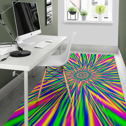 Vibrant Psychedelic Optical Illusion Area Rug GearFrost