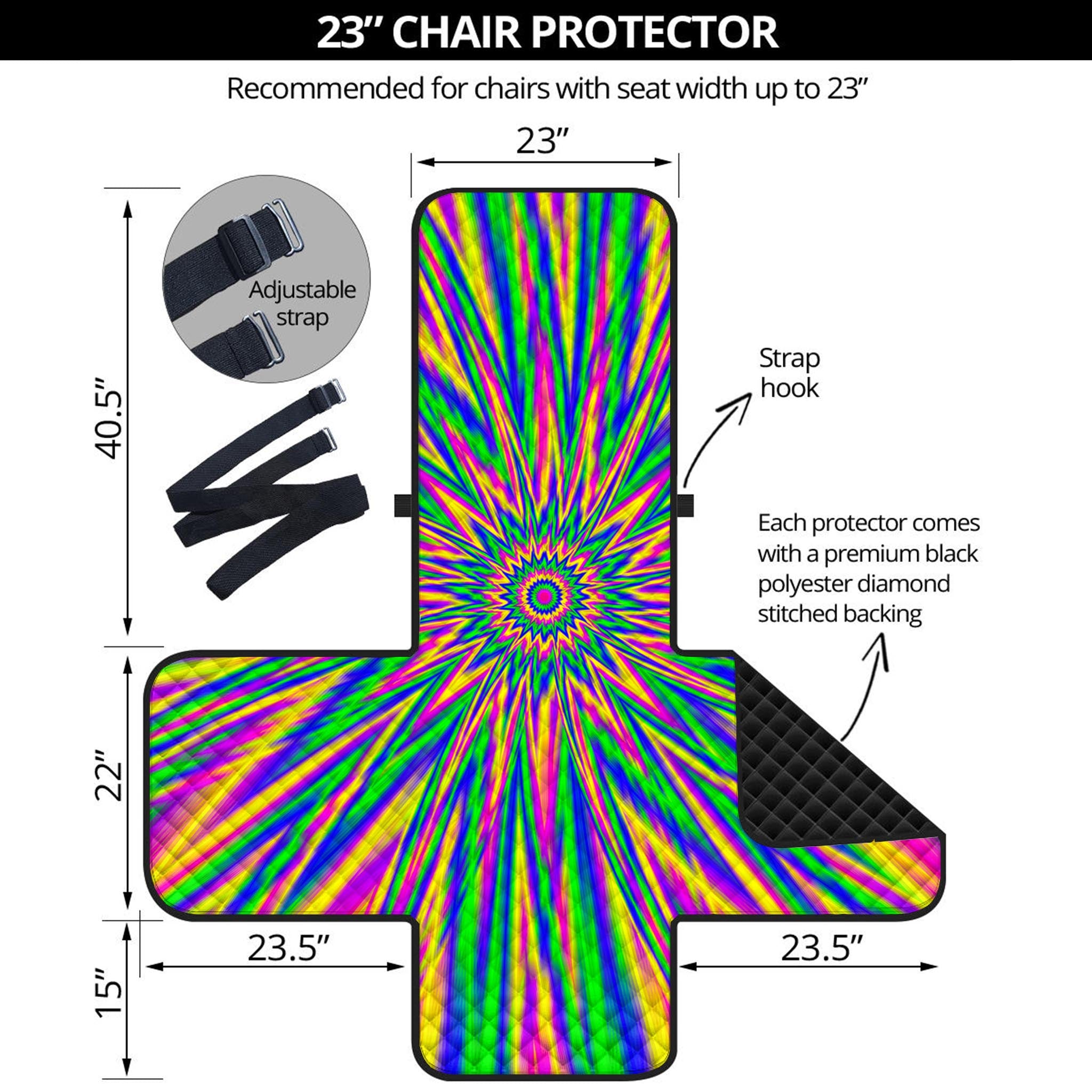 Vibrant Psychedelic Optical Illusion Armchair Protector