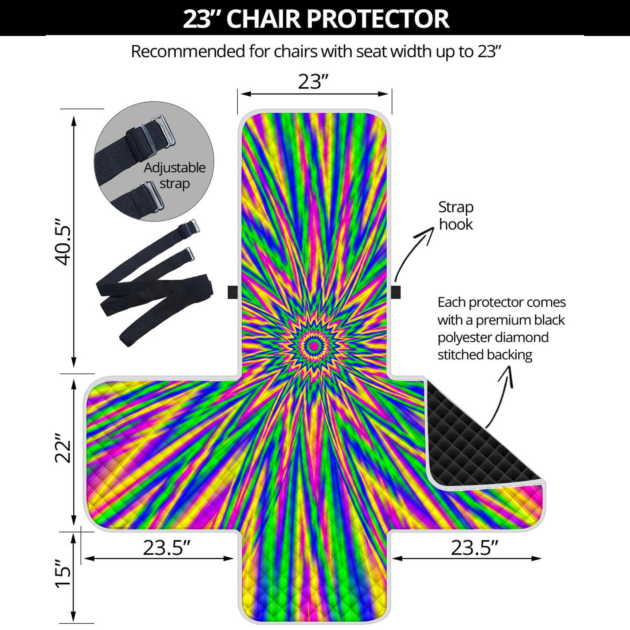 Vibrant Psychedelic Optical Illusion Armchair Protector