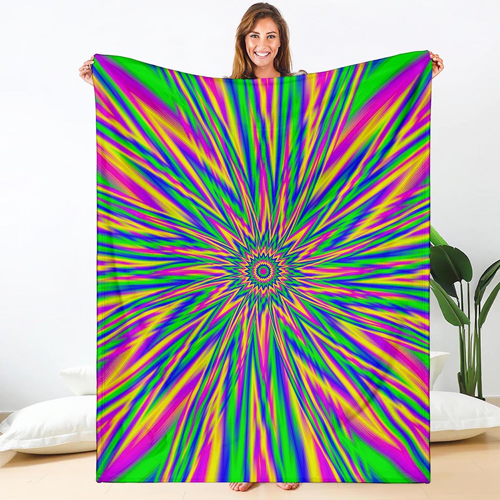 Vibrant Psychedelic Optical Illusion Blanket