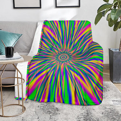 Vibrant Psychedelic Optical Illusion Blanket