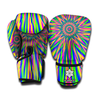 Vibrant Psychedelic Optical Illusion Boxing Gloves