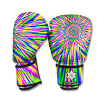Vibrant Psychedelic Optical Illusion Boxing Gloves