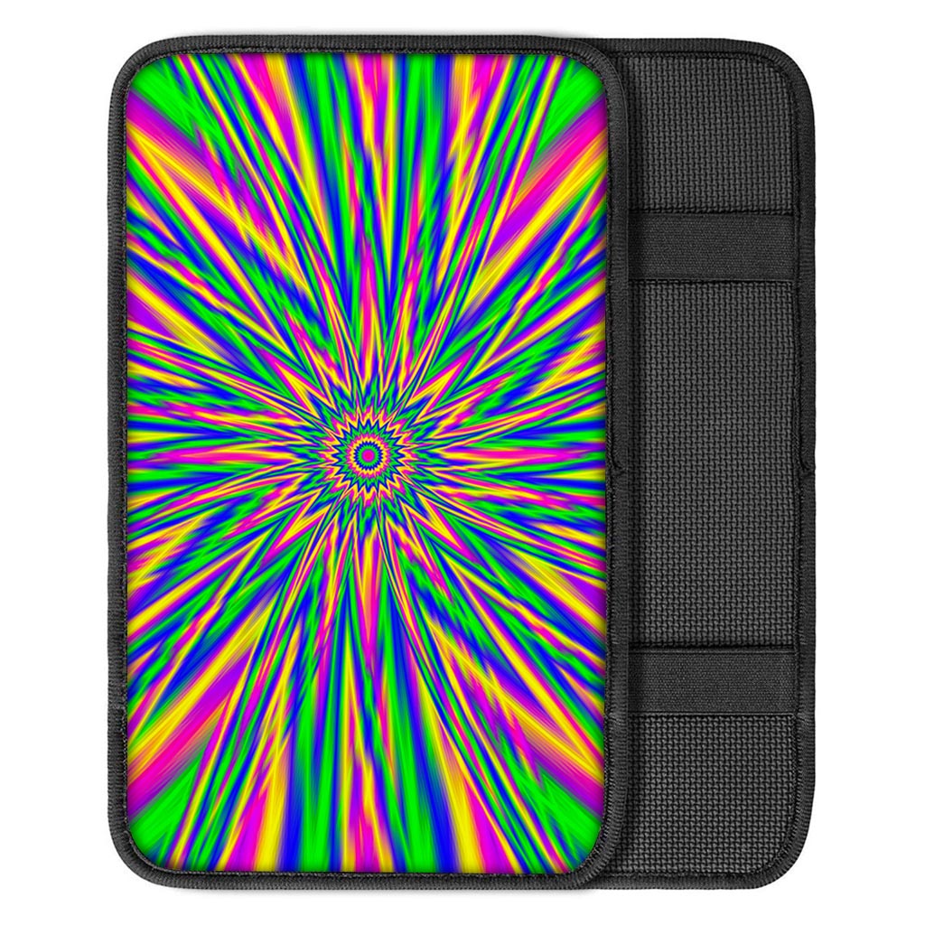 Vibrant Psychedelic Optical Illusion Car Center Console Cover