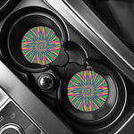 Vibrant Psychedelic Optical Illusion Car Coasters