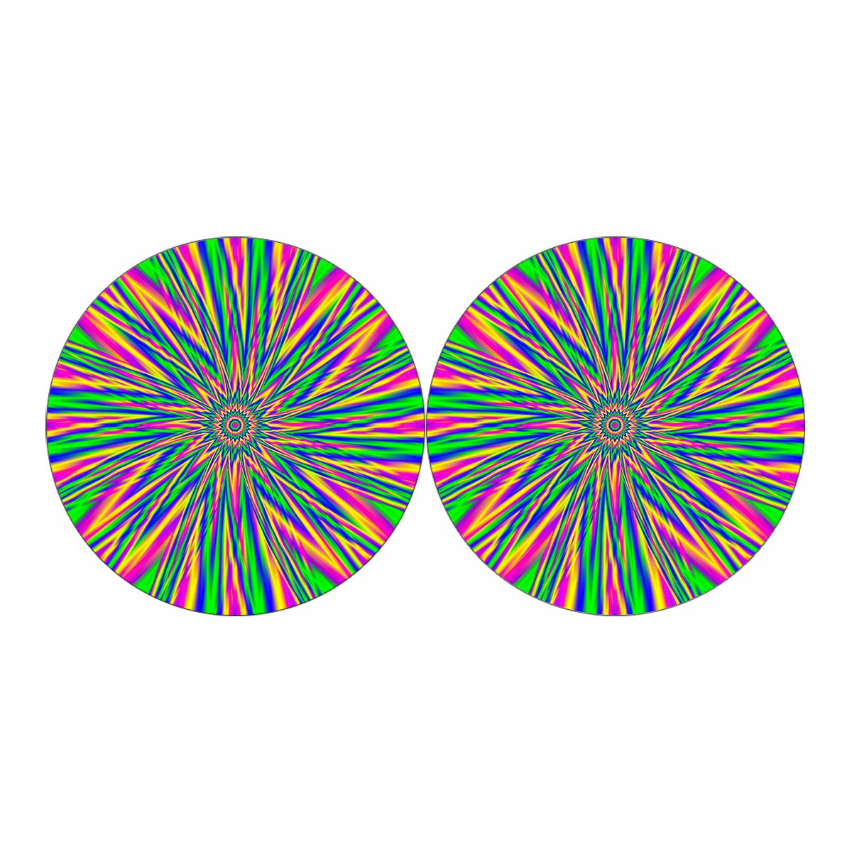 Vibrant Psychedelic Optical Illusion Car Coasters