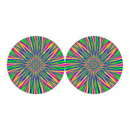 Vibrant Psychedelic Optical Illusion Car Coasters
