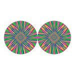Vibrant Psychedelic Optical Illusion Car Coasters