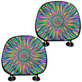 Vibrant Psychedelic Optical Illusion Car Headrest Covers