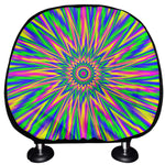 Vibrant Psychedelic Optical Illusion Car Headrest Covers