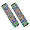 Vibrant Psychedelic Optical Illusion Car Seat Belt Covers