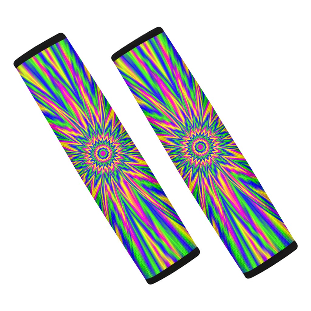Vibrant Psychedelic Optical Illusion Car Seat Belt Covers