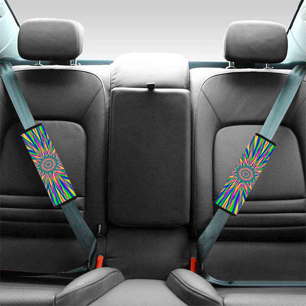 Vibrant Psychedelic Optical Illusion Car Seat Belt Covers