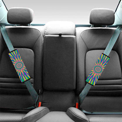Vibrant Psychedelic Optical Illusion Car Seat Belt Covers
