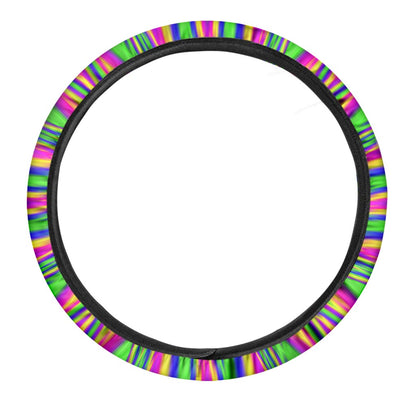 Vibrant Psychedelic Optical Illusion Car Steering Wheel Cover