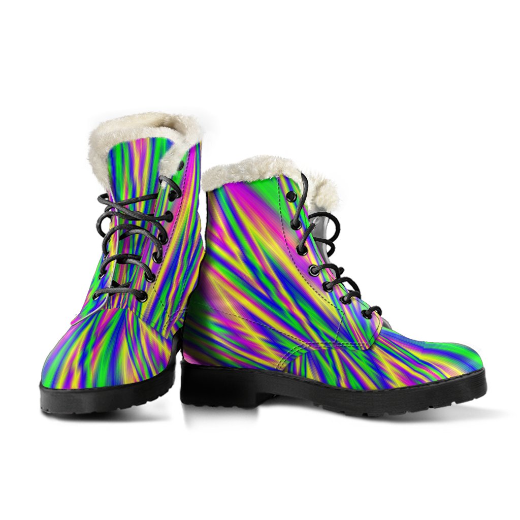Vibrant Psychedelic Optical Illusion Comfy Boots GearFrost