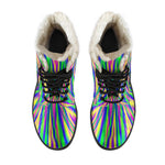 Vibrant Psychedelic Optical Illusion Comfy Boots GearFrost