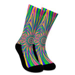 Vibrant Psychedelic Optical Illusion Crew Socks