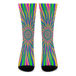 Vibrant Psychedelic Optical Illusion Crew Socks