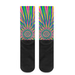 Vibrant Psychedelic Optical Illusion Crew Socks