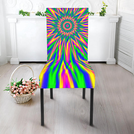 Vibrant Psychedelic Optical Illusion Dining Chair Slipcover