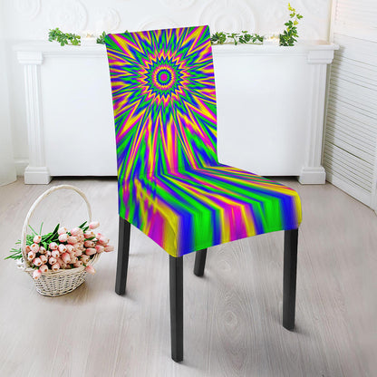Vibrant Psychedelic Optical Illusion Dining Chair Slipcover