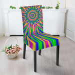 Vibrant Psychedelic Optical Illusion Dining Chair Slipcover