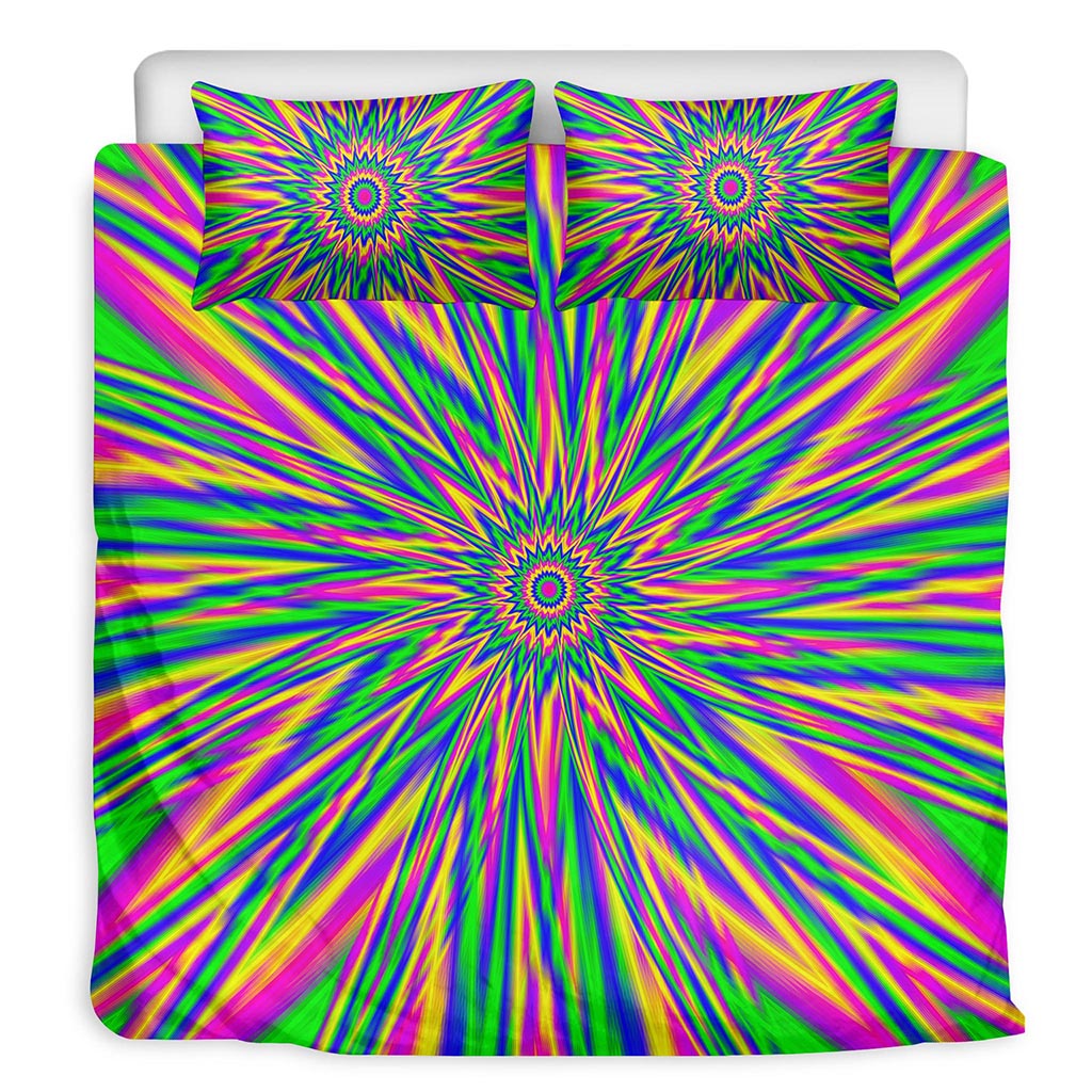 Vibrant Psychedelic Optical Illusion Duvet Cover Bedding Set