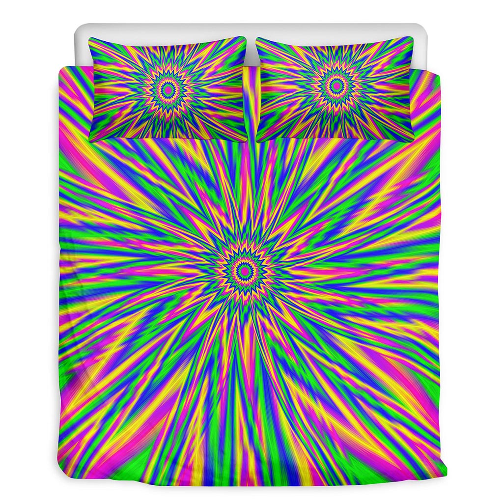 Vibrant Psychedelic Optical Illusion Duvet Cover Bedding Set