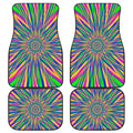 Vibrant Psychedelic Optical Illusion Front and Back Car Floor Mats