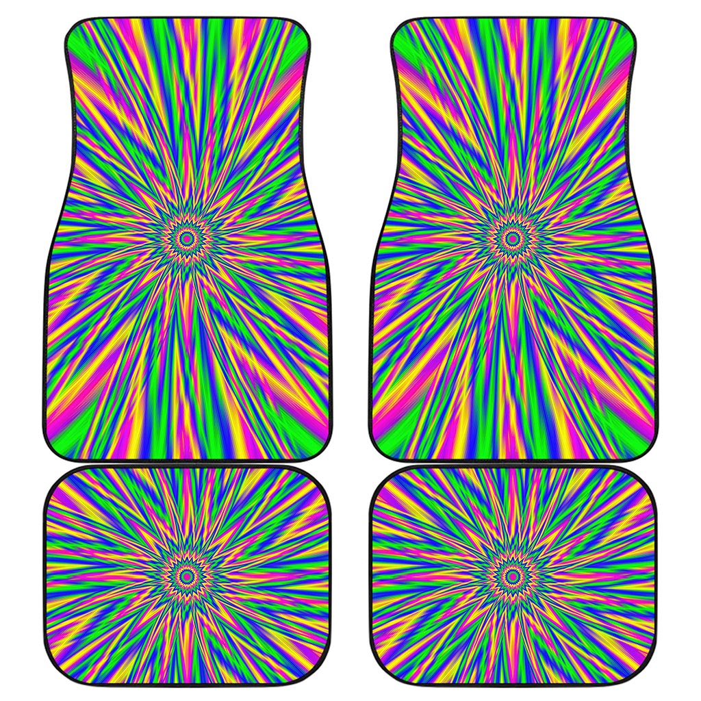 Vibrant Psychedelic Optical Illusion Front and Back Car Floor Mats