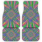 Vibrant Psychedelic Optical Illusion Front and Back Car Floor Mats