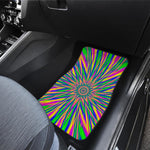Vibrant Psychedelic Optical Illusion Front and Back Car Floor Mats