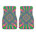 Vibrant Psychedelic Optical Illusion Front Car Floor Mats