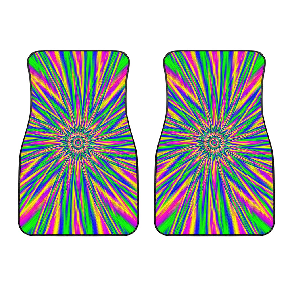 Vibrant Psychedelic Optical Illusion Front Car Floor Mats