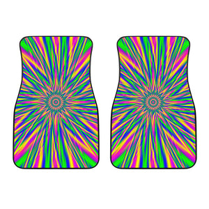 Vibrant Psychedelic Optical Illusion Front Car Floor Mats