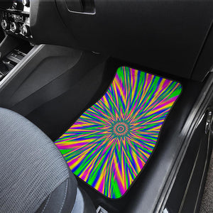 Vibrant Psychedelic Optical Illusion Front Car Floor Mats