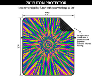 Vibrant Psychedelic Optical Illusion Futon Protector