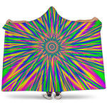 Vibrant Psychedelic Optical Illusion Hooded Blanket