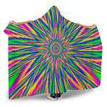 Vibrant Psychedelic Optical Illusion Hooded Blanket