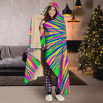 Vibrant Psychedelic Optical Illusion Hooded Blanket