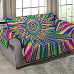 Vibrant Psychedelic Optical Illusion Loveseat Protector