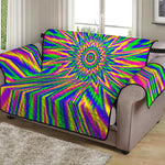 Vibrant Psychedelic Optical Illusion Loveseat Protector