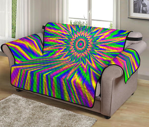 Vibrant Psychedelic Optical Illusion Loveseat Protector