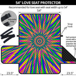 Vibrant Psychedelic Optical Illusion Loveseat Protector