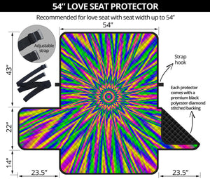 Vibrant Psychedelic Optical Illusion Loveseat Protector