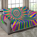 Vibrant Psychedelic Optical Illusion Loveseat Protector