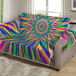 Vibrant Psychedelic Optical Illusion Loveseat Protector