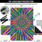 Vibrant Psychedelic Optical Illusion Loveseat Protector